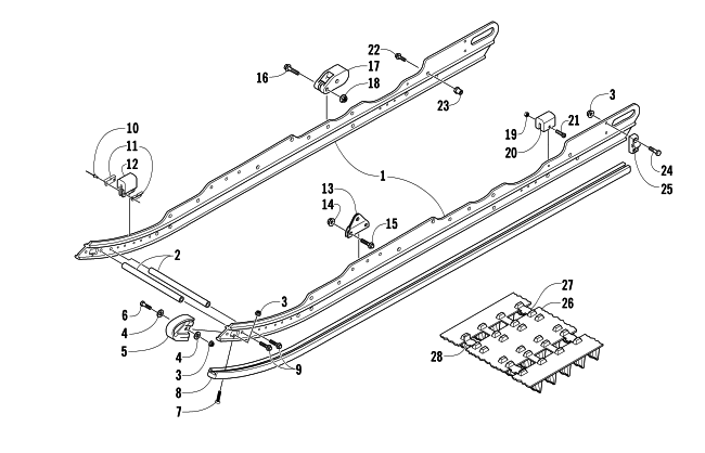 SLIDE RAIL AND TRACK ASSEMBLY