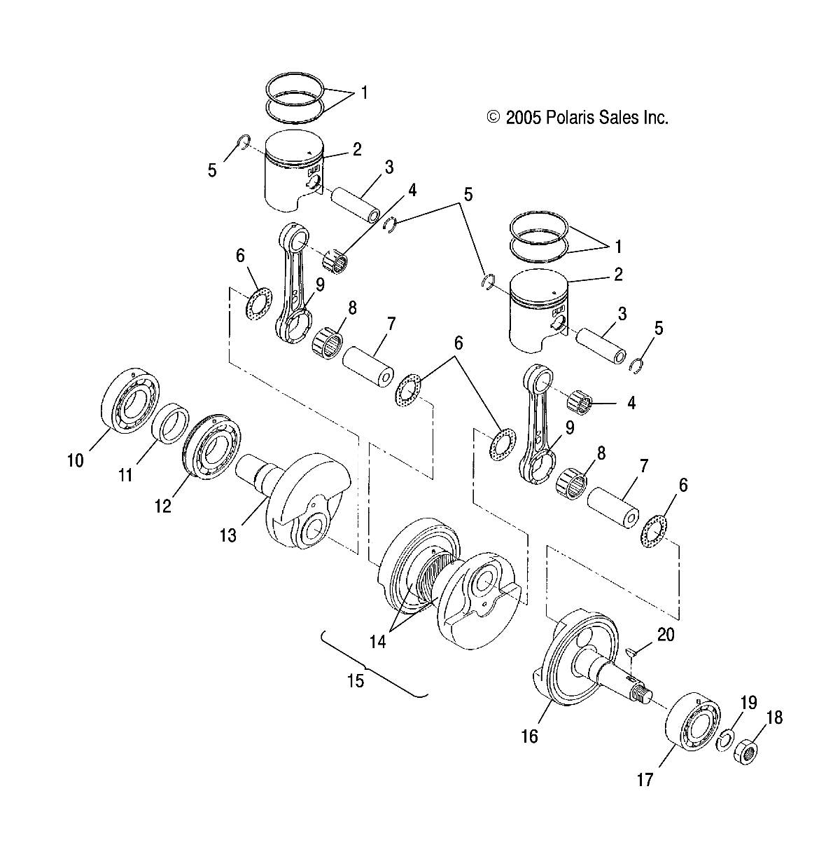 ENGINE, PISTON and CRANKSHAFT - S20CED5BSL/BSU (4997239723C12)