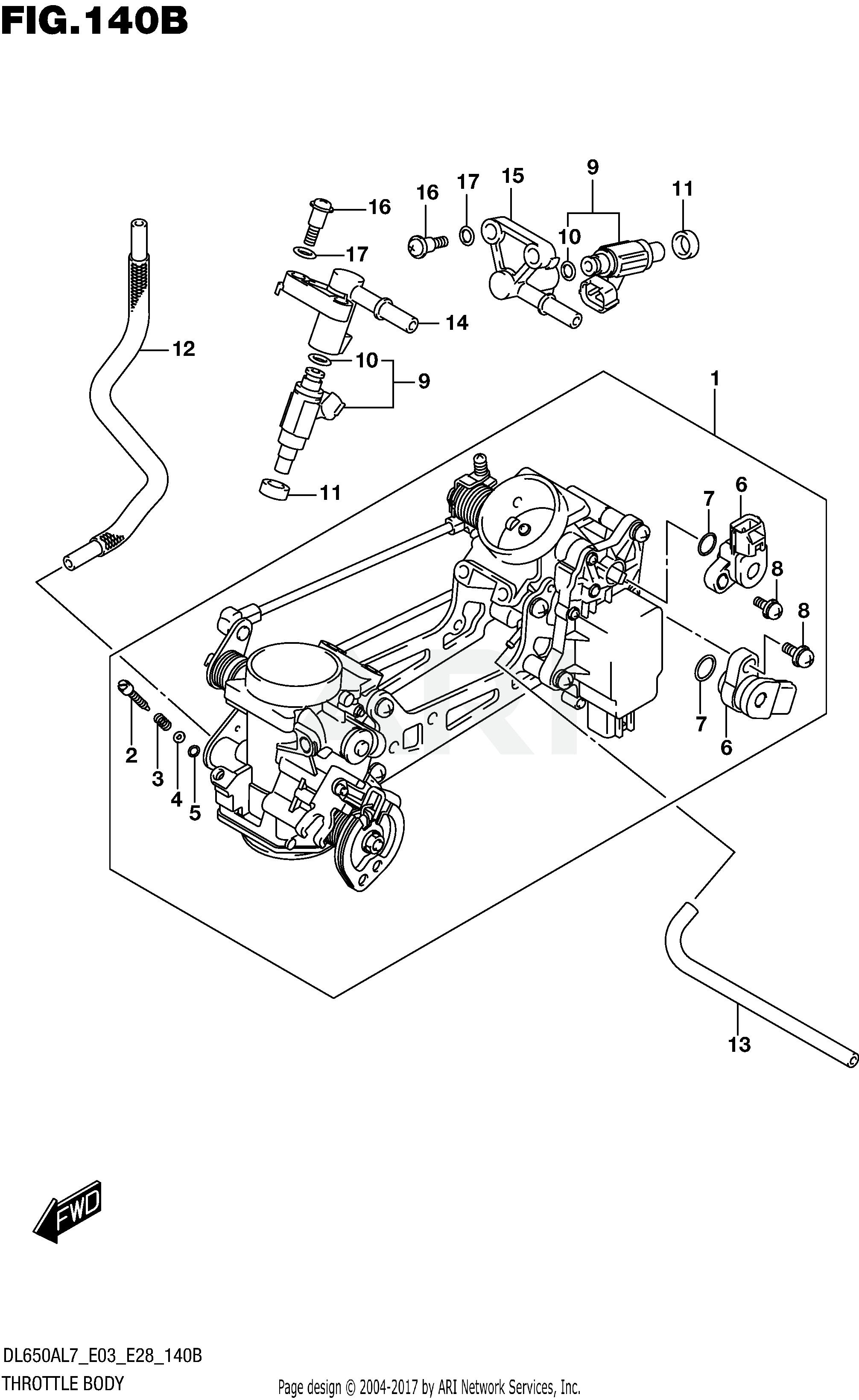 THROTTLE BODY (DL650AL7 E28)