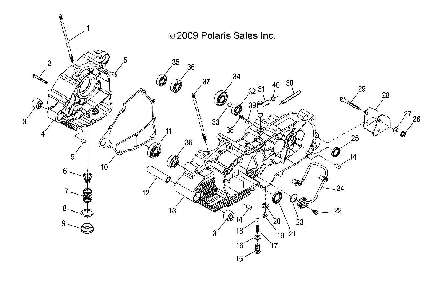 ENGINE, CRANKCASE - A16YAP20AF (49ATVCRANKCASE10PHX)