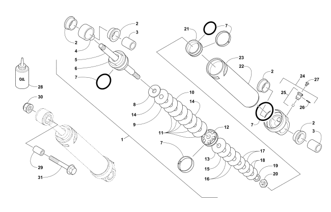 REAR SUSPENSION REAR ARM SHOCK ABSORBER