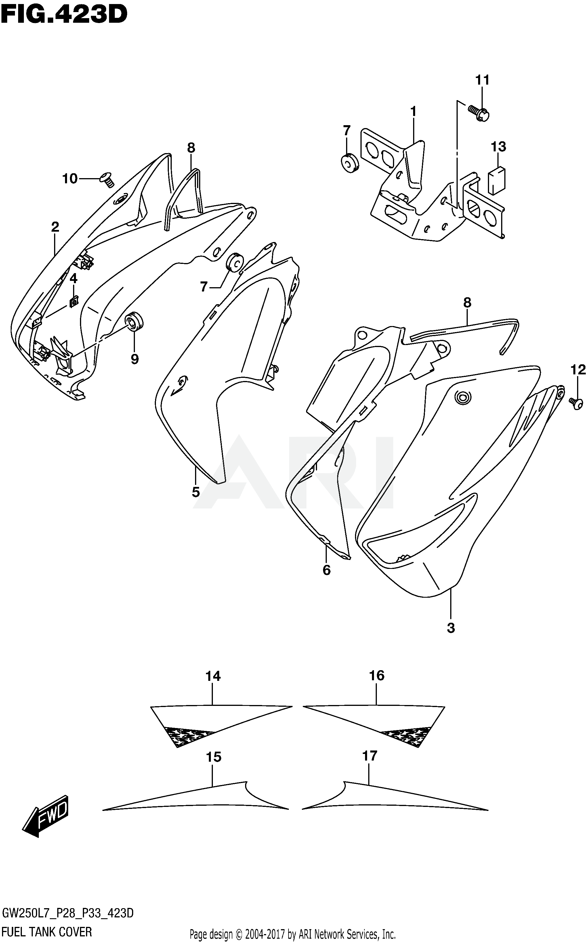 FUEL TANK COVER (GW250ZL7 P33)