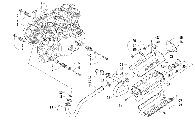 ENGINE AND EXHAUST