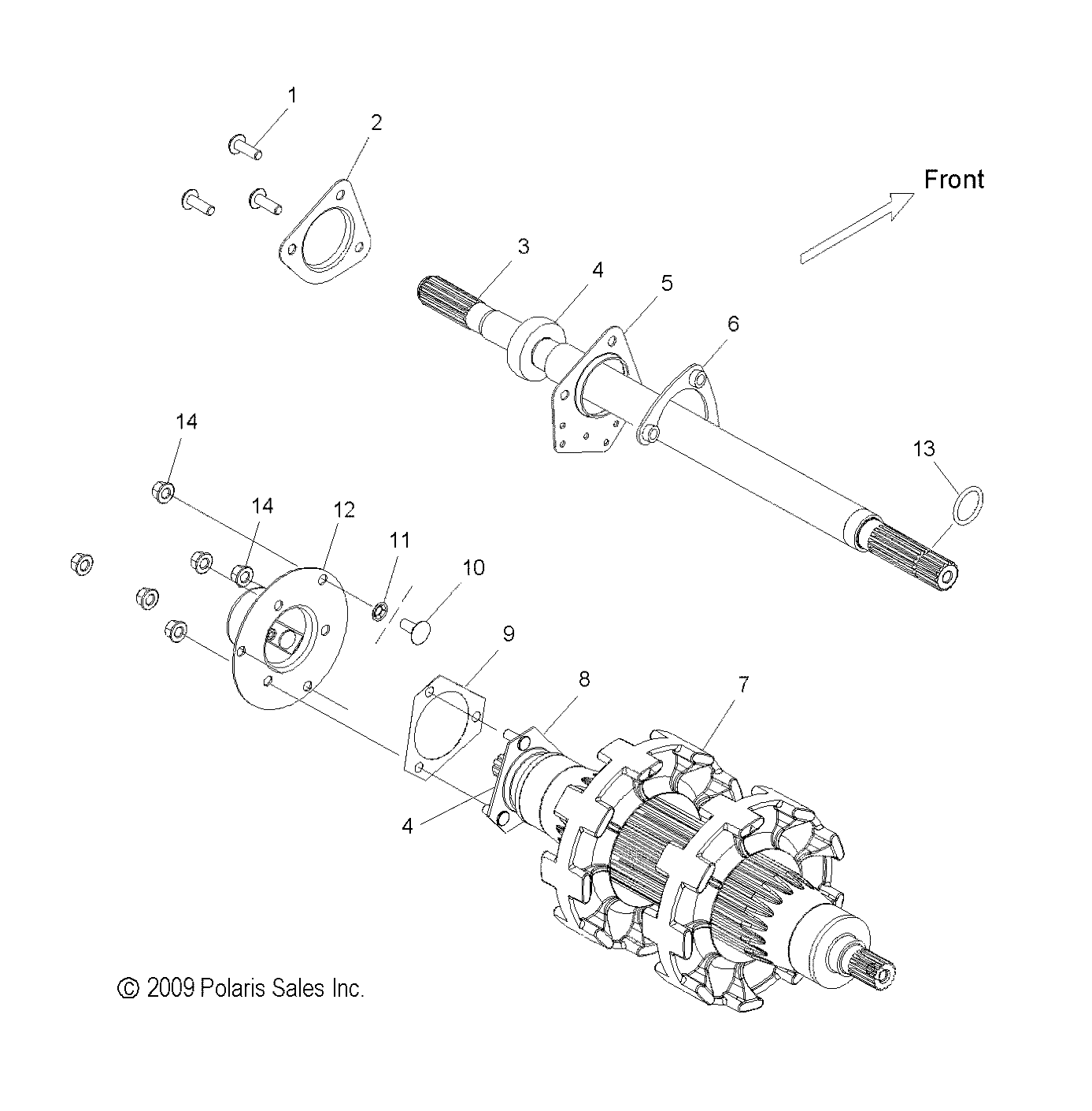 DRIVE TRAIN, JACKSHAFT and DRIVESHAFT - S12BF8GSA/GSL (49SNOWDRIVETRAIN11600PRO)