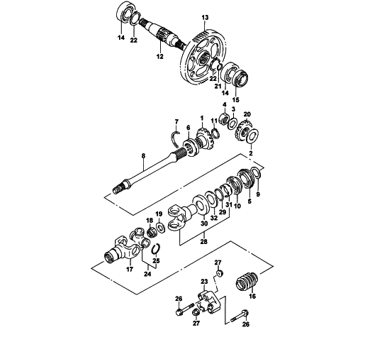 SECONDARY GEAR/OUTPUT SHAFT ASSEMBLY