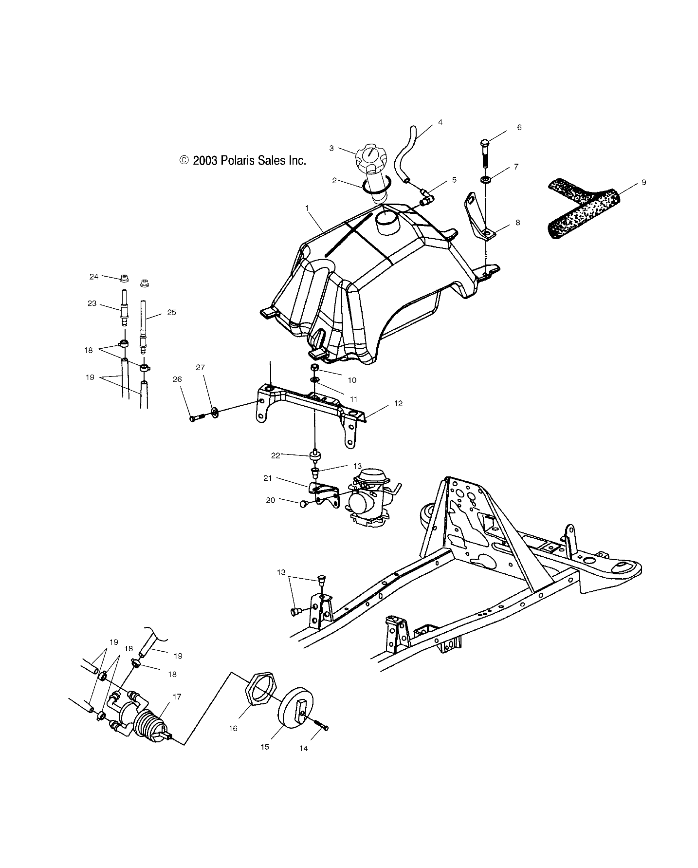 FUEL TANK and CARBURETOR MOUNTING - A04CD32AA/AB/AC/FB (4986268626B03)