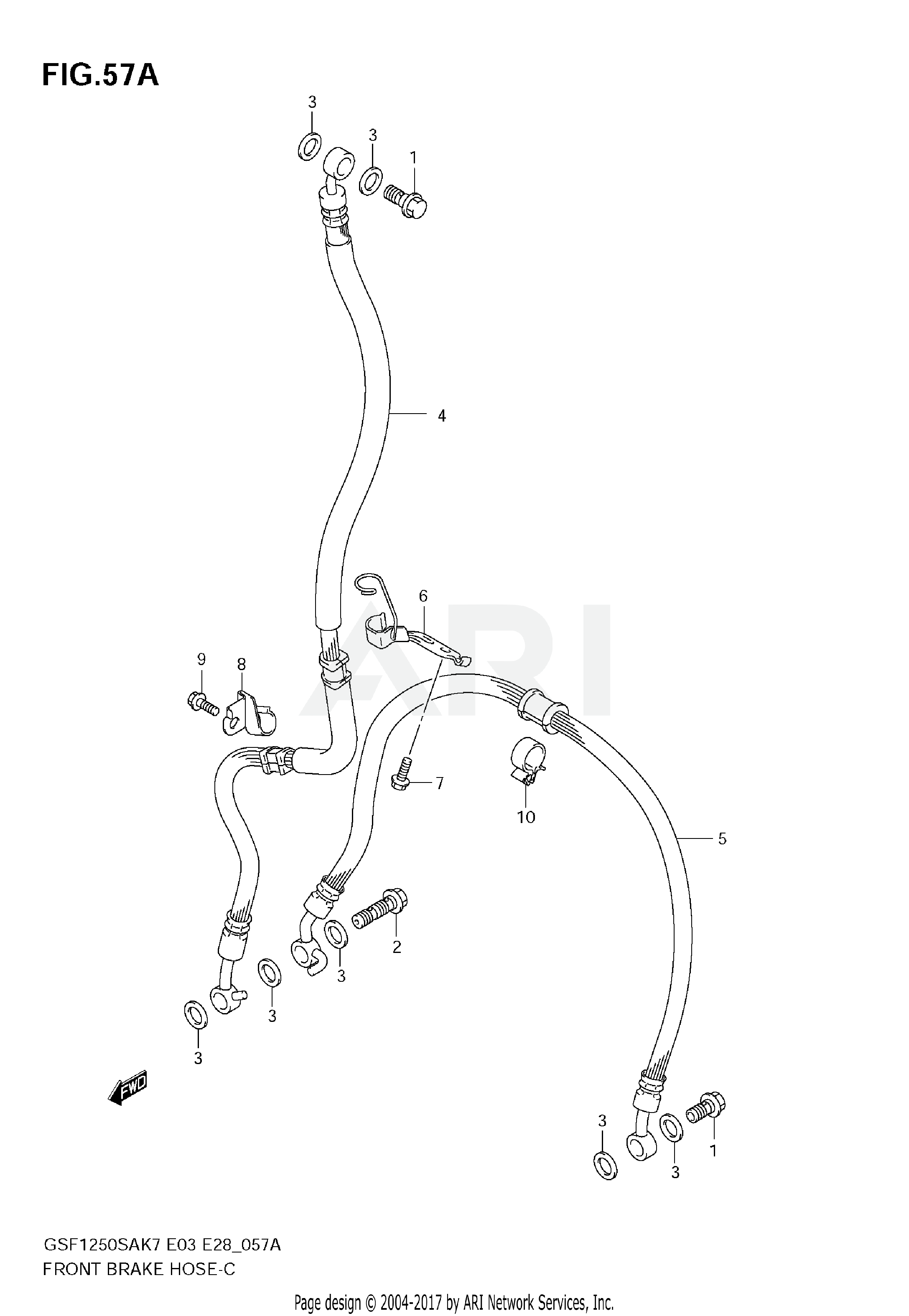 FRONT BRAKE HOSE (GSF1250SK7/SK8/SK9)