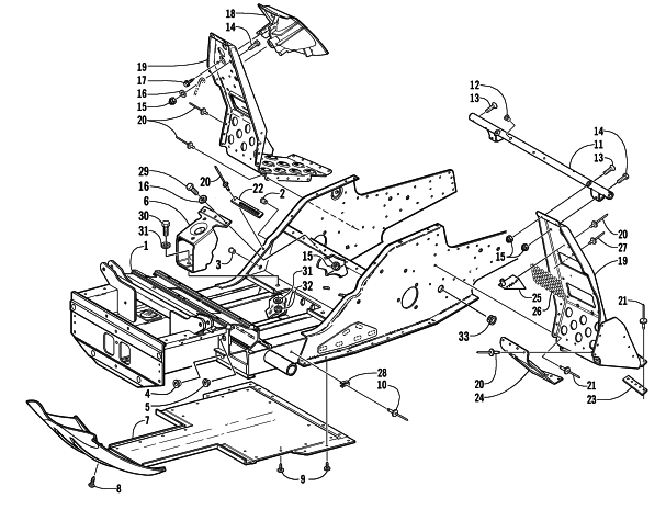 FRONT FRAME AND FOOTREST ASSEMBLY