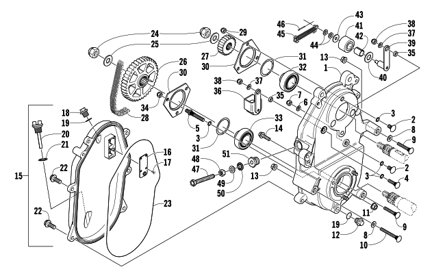 DRIVE/DROPCASE ASSEMBLY