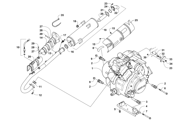 ENGINE AND EXHAUST