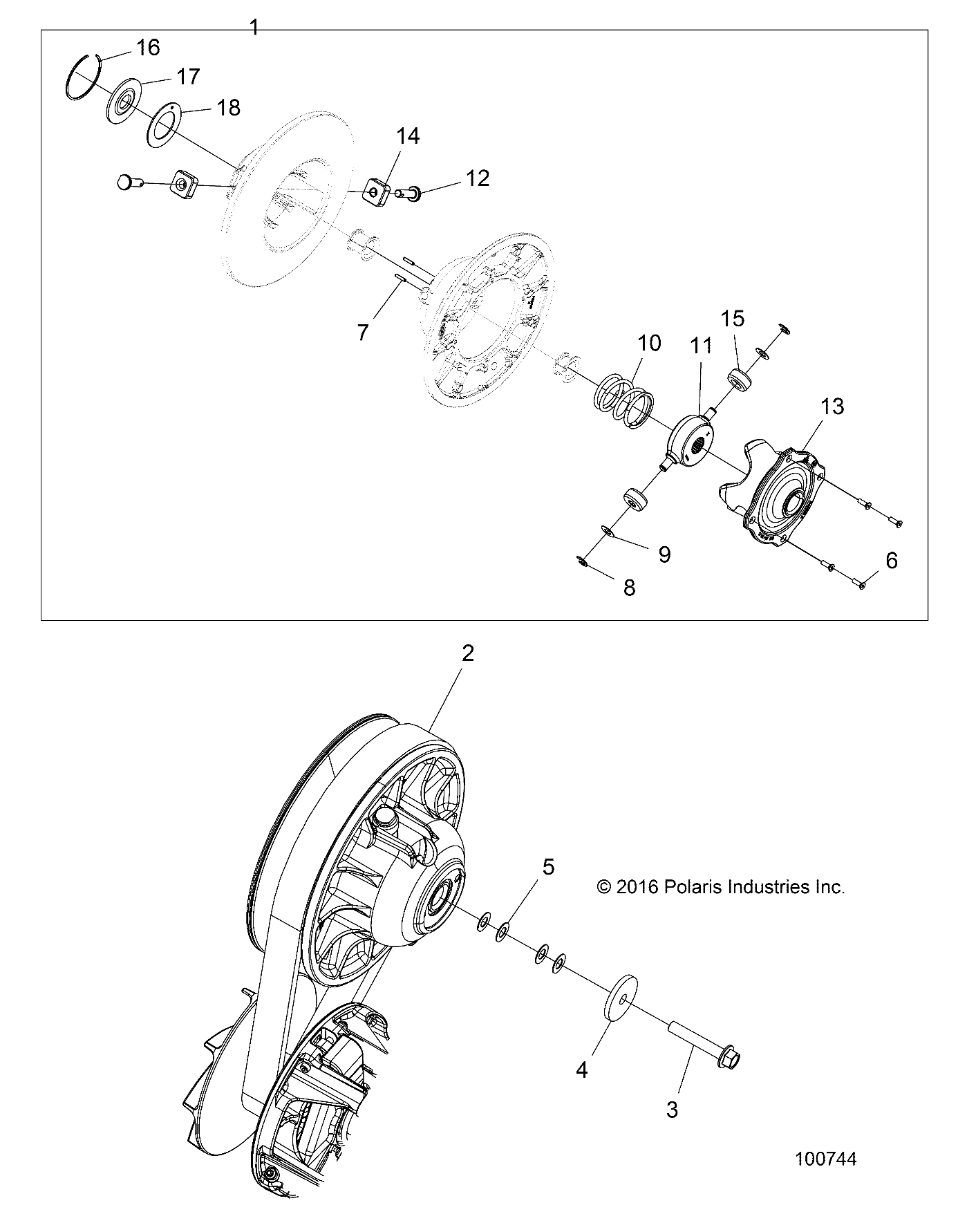 DRIVE TRAIN, SECONDARY CLUTCH - A17SVA85A2 (100744)