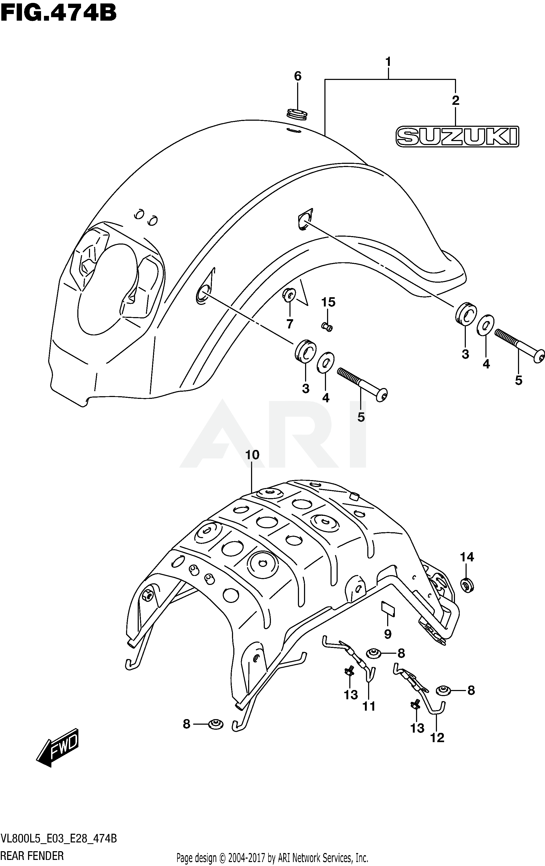 REAR FENDER (VL800L5 E33)