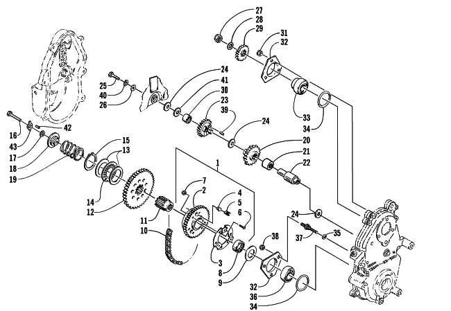 DRIVE/REVERSE DROPCASE ASSEMBLY