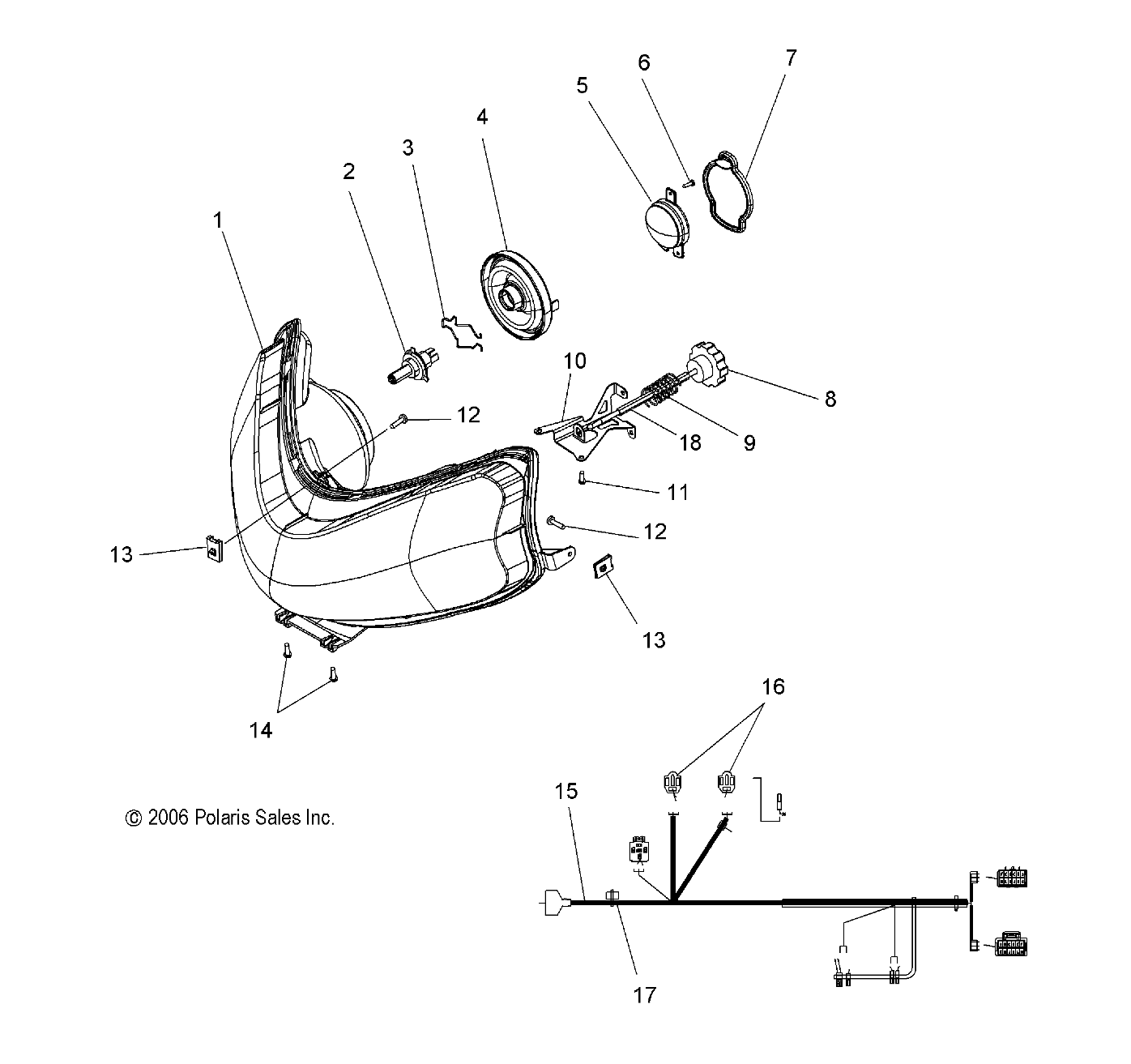 HEADLIGHT - S07PS6HS/HSA/HSB (49SNOWHEADLGHTCLEAN)