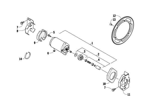 ELECTRIC START - STARTER MOTOR ASSEMBLY