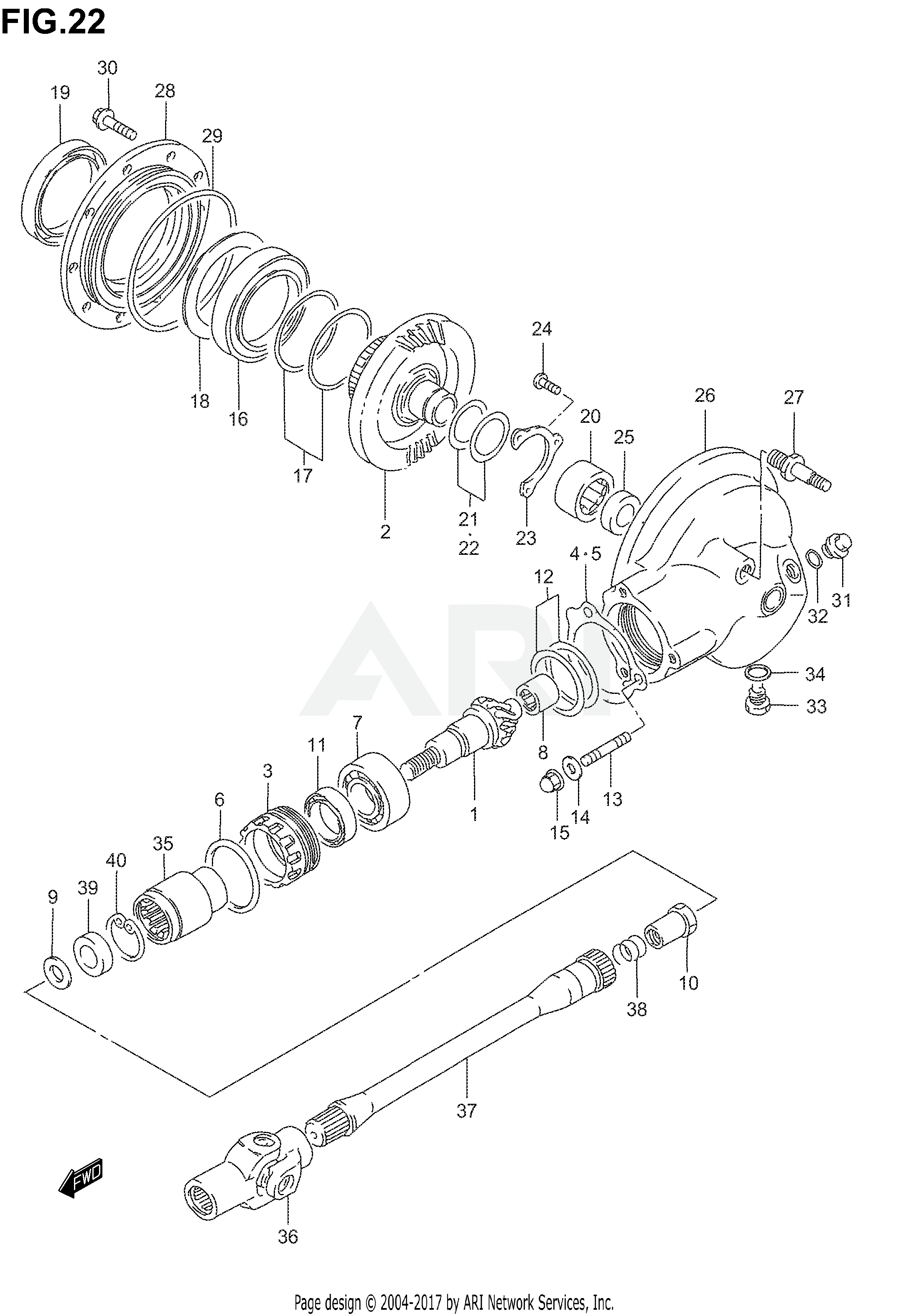 PROPELLER SHAFT - FINAL DRIVE GEAR