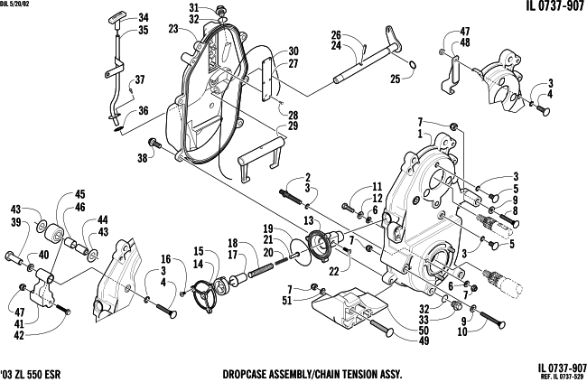 DROPCASE AND CHAIN TENSION ASSEMBLY