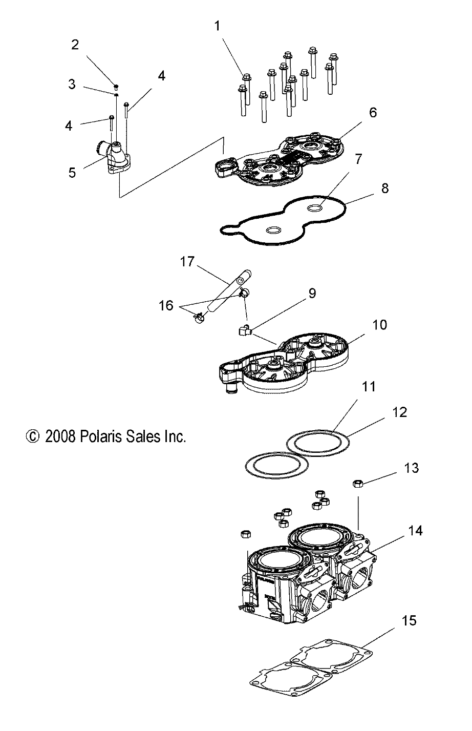 ENGINE, CYLINDER - S13BR6GSA/GSL (49SNOWCYLINDER09600TRG)