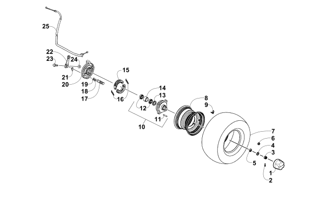 FRONT WHEEL AND BRAKE ASSEMBLIES