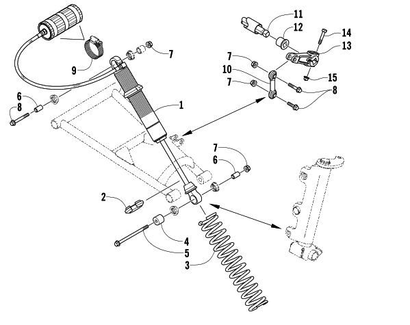 SHOCK ABSORBER AND SWAY BAR ASSEMBLY