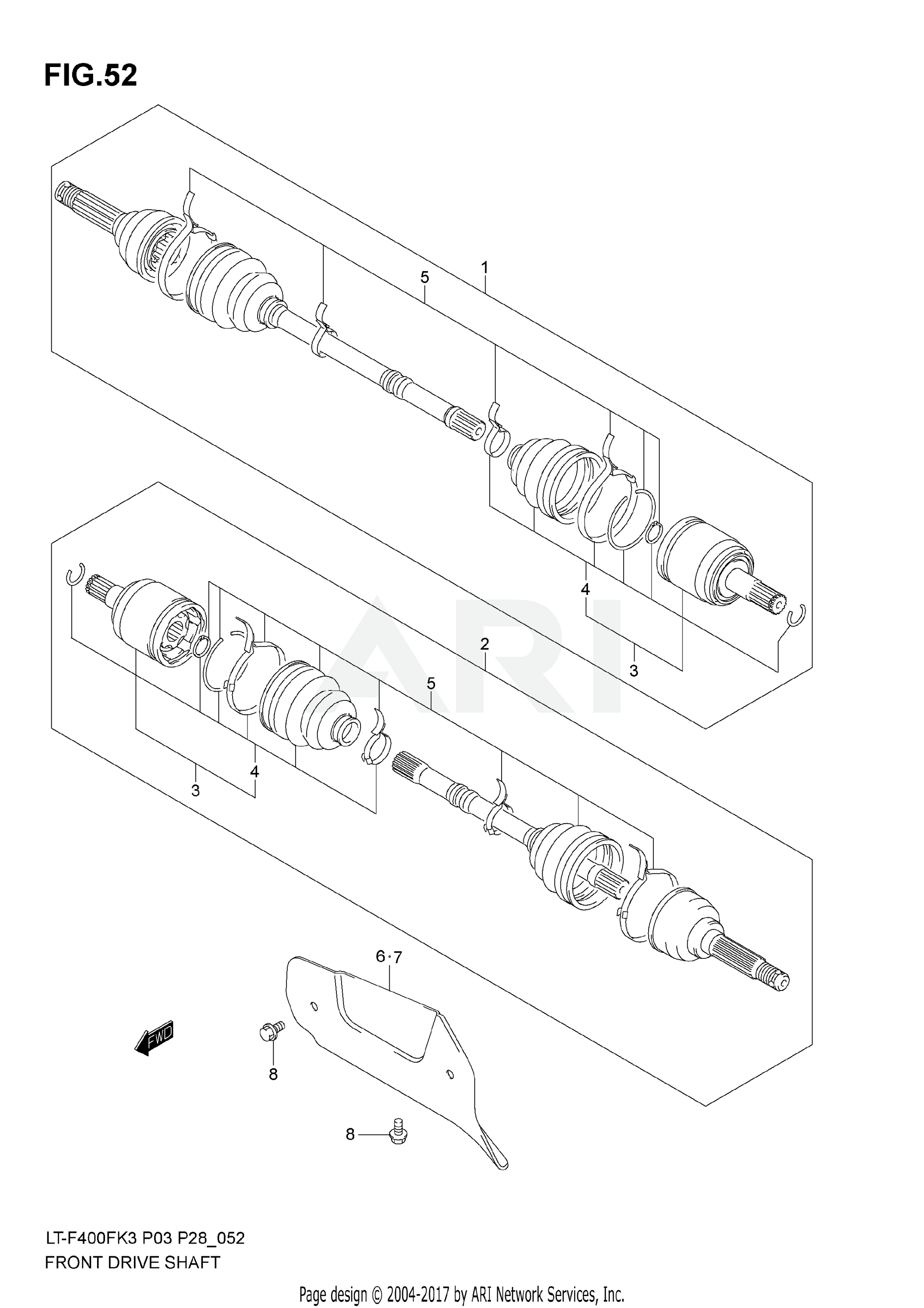 FRONT DRIVE SHAFT (MODEL K3/K4)