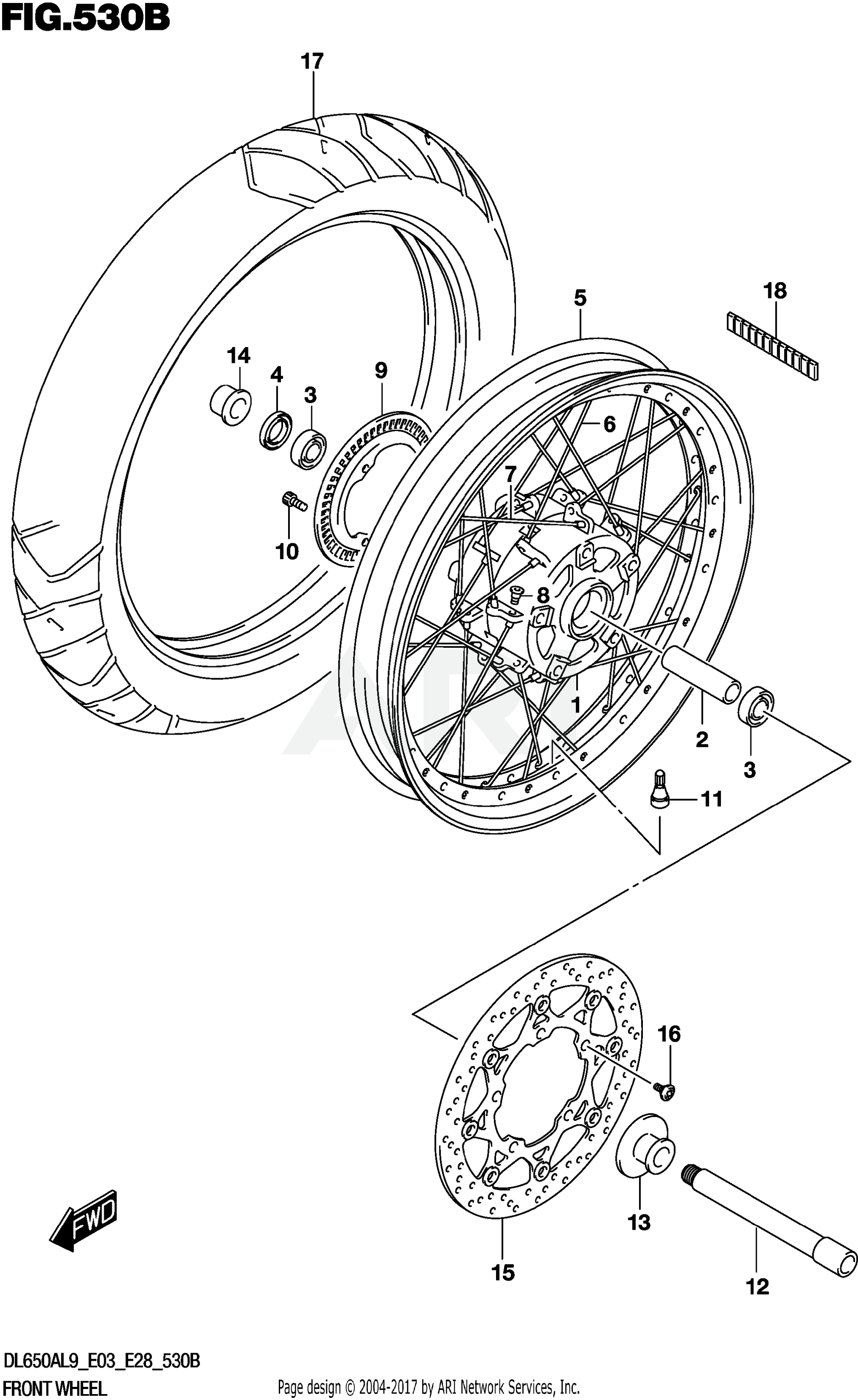 FRONT WHEEL (DL650XA)