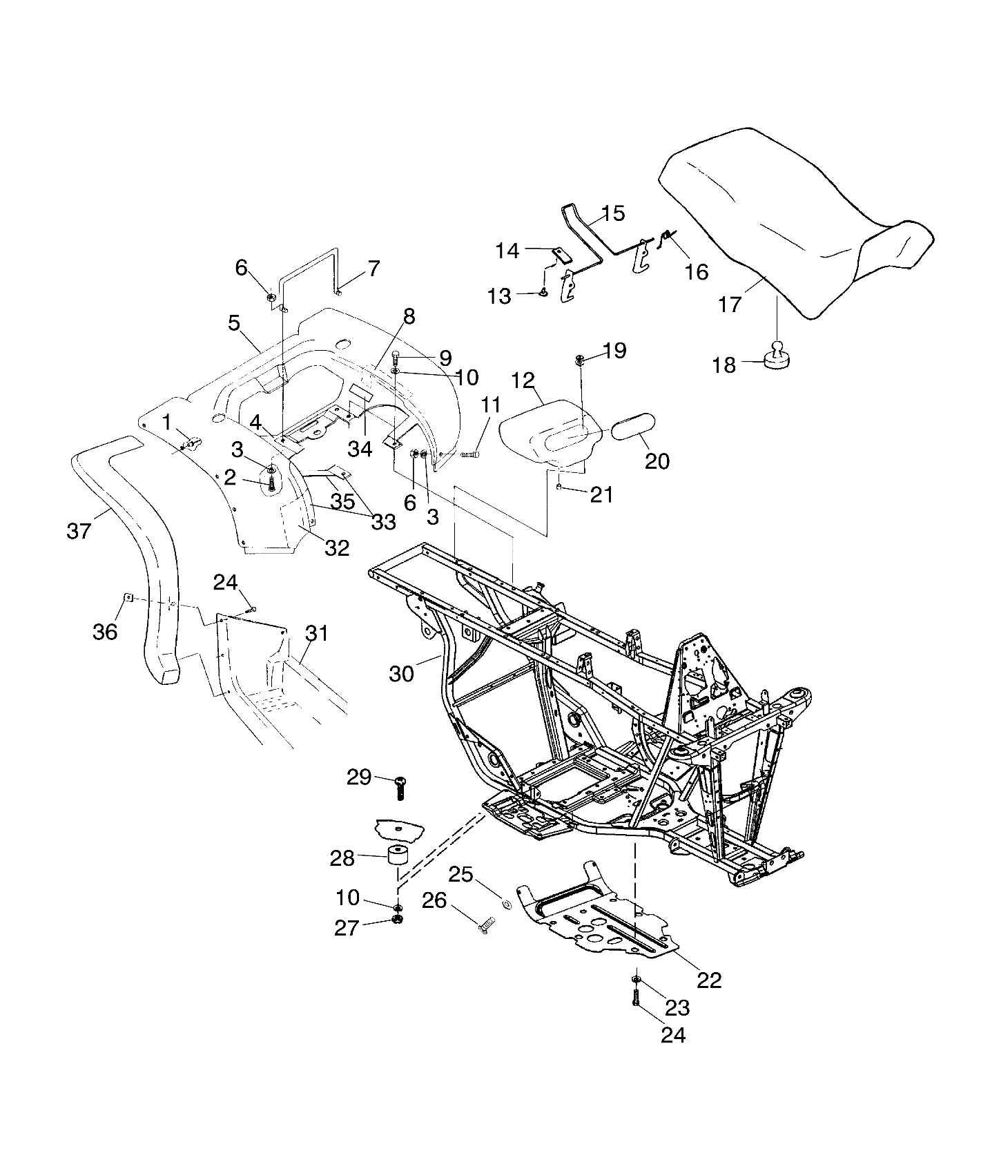 REAR CAB and SEAT - A03CB32AA/FC (4975157515A03)