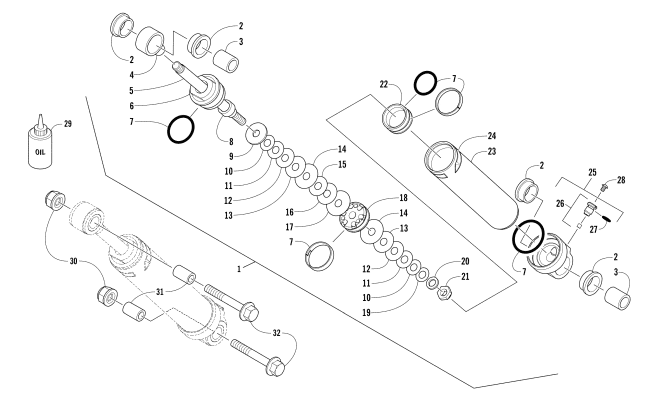 REAR SUSPENSION REAR ARM SHOCK ABSORBER