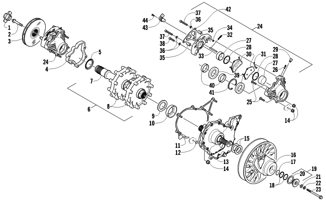 DRIVE TRAIN SHAFT AND BRAKE ASSEMBLIES