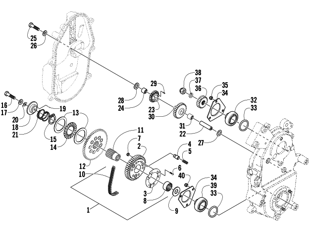 DRIVE/REVERSE DROPCASE ASSEMBLY