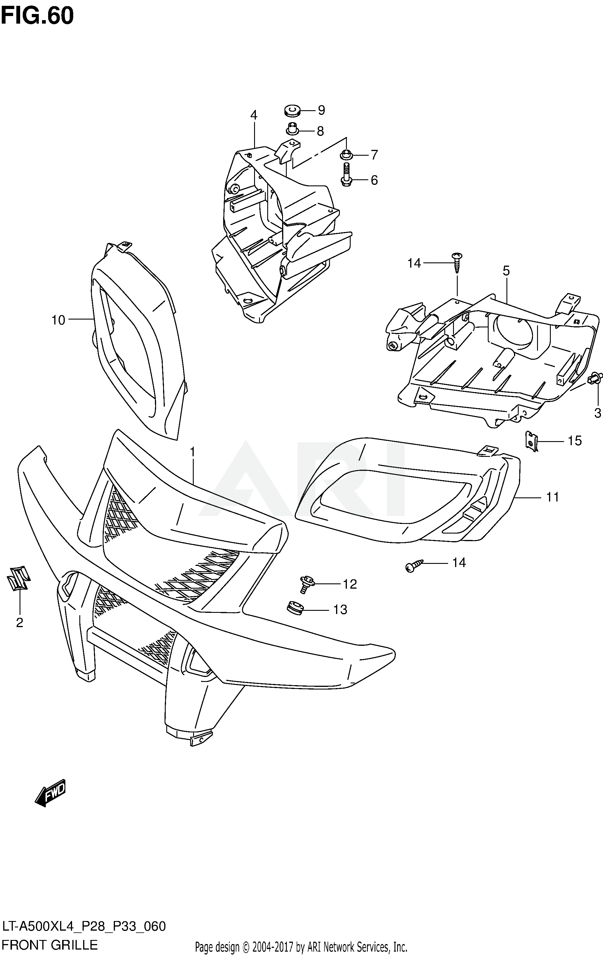 FRONT GRILLE (LT-A500XZL4 P28)