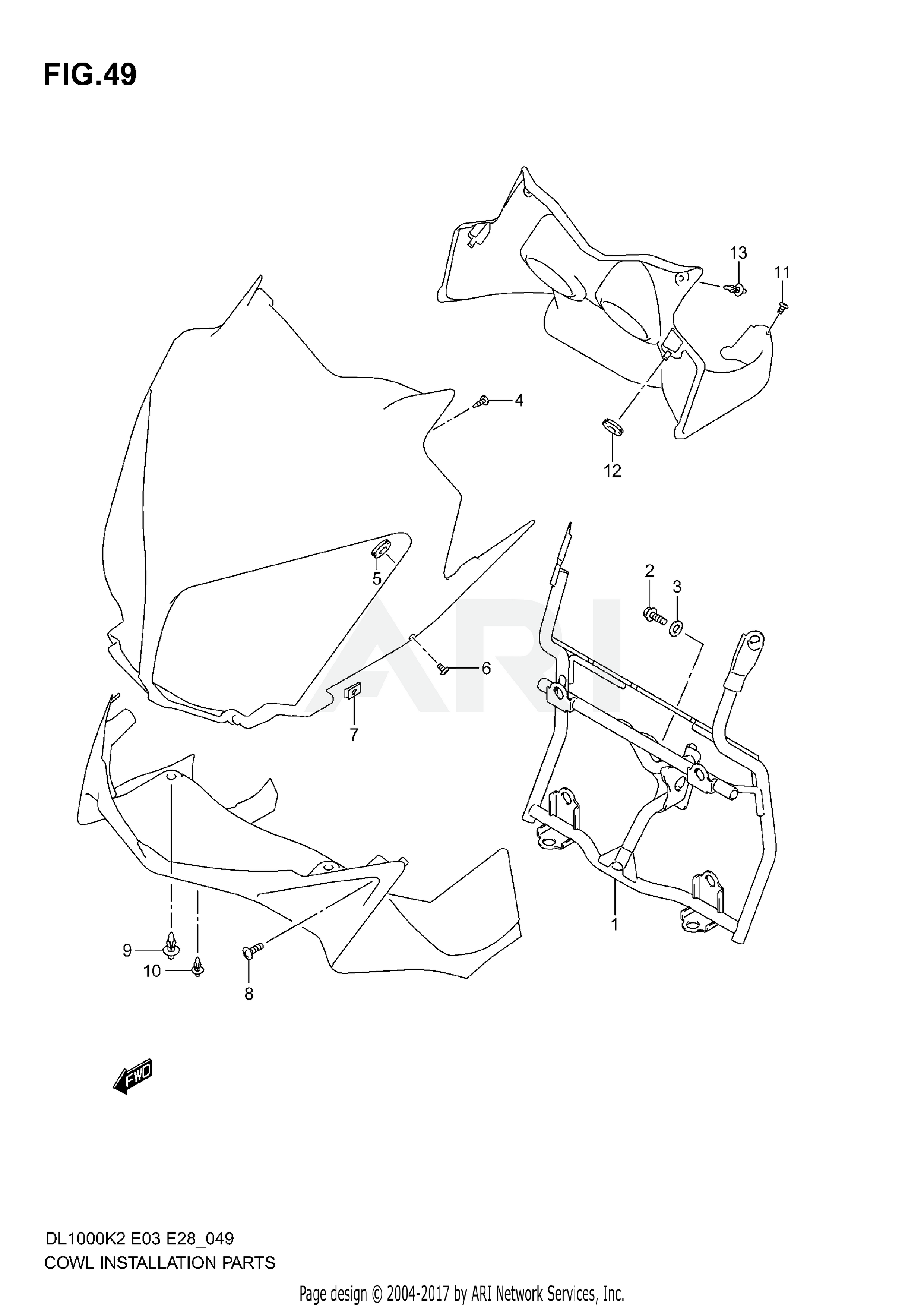 COWL BODY INSTALLATION PARTS (MODEL K2/K3)