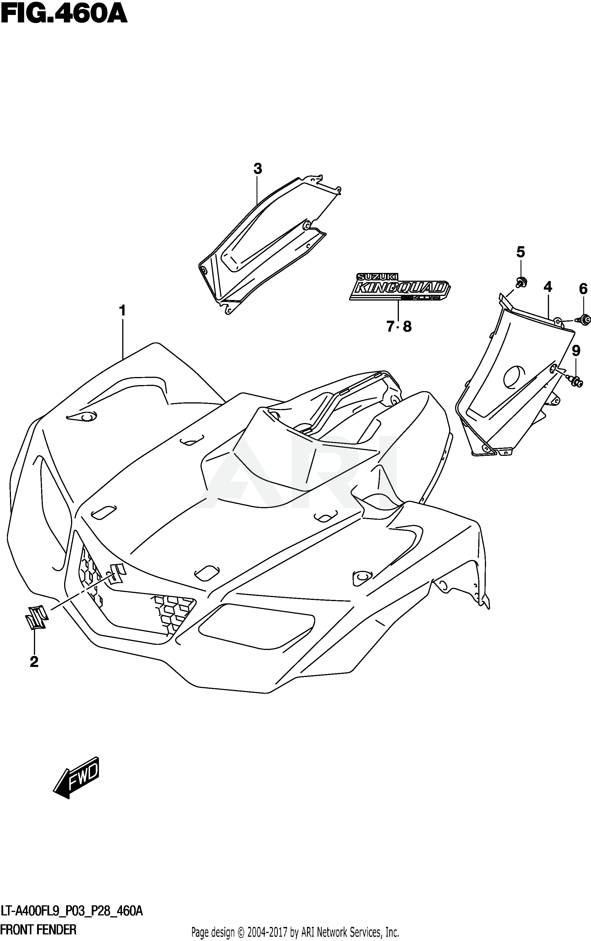 FRONT FENDER (LT-A400FL9 P03)