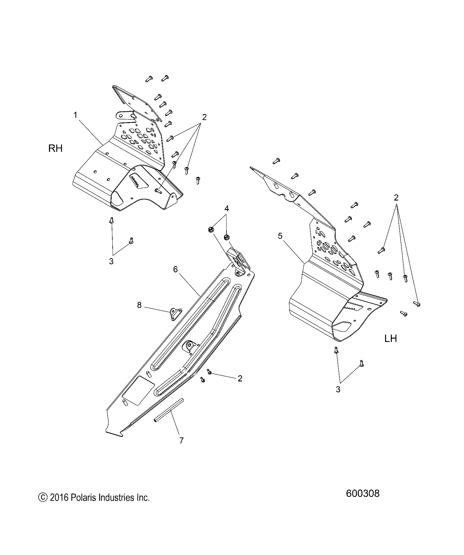 CHASSIS, CLUTCH GUARD and FOOTRESTS - S19DDE6PSL (600308)