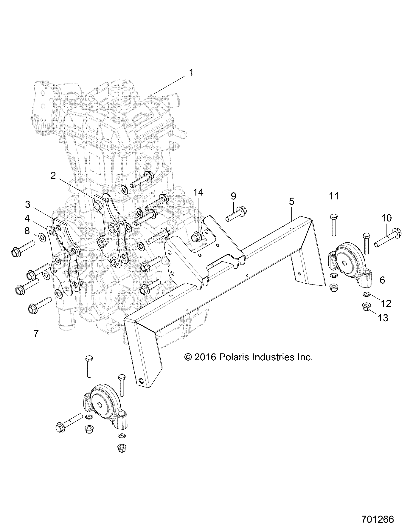 ENGINE, ENGINE MOUNTING - Z17VHA57A2/E57AU (701266)