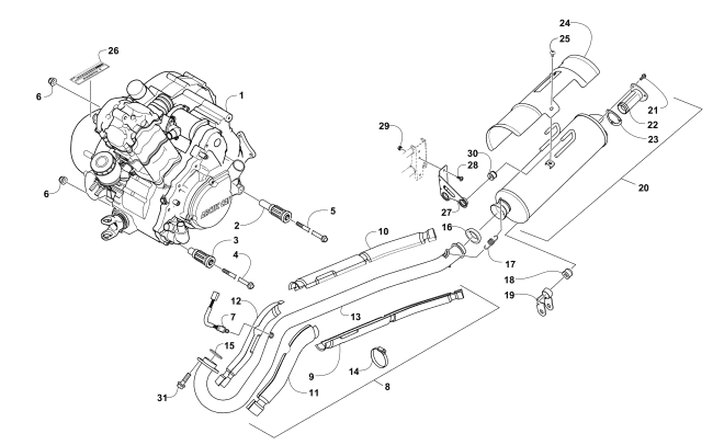 ENGINE AND EXHAUST