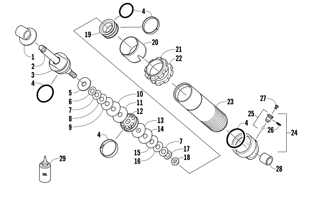 REAR SUSPENSION FRONT ARM SHOCK ABSORBER