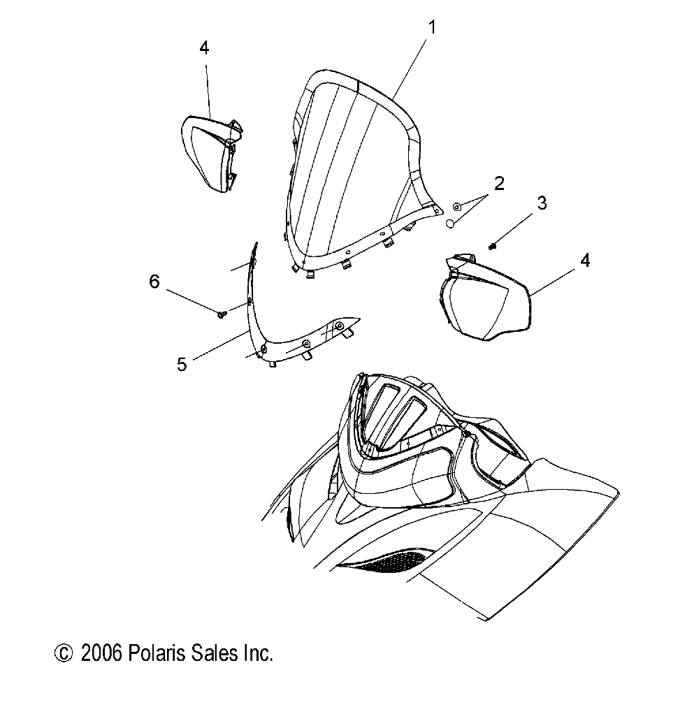 BODY, WINDSHIELD - S08PY7FS/FE (49SNOWWINDSHLD08600TRG)