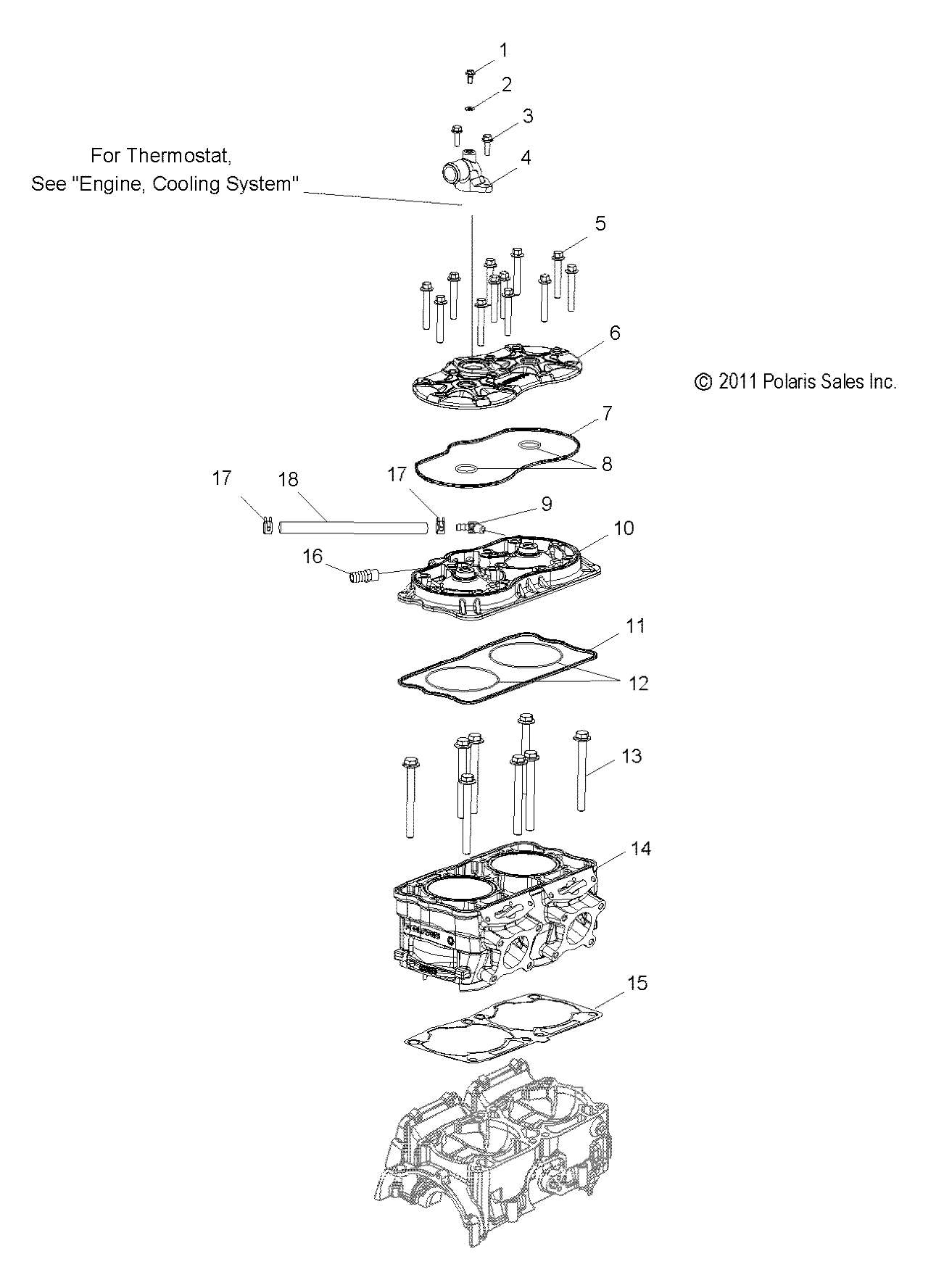 ENGINE, CYLINDER - S12BR8GSA/GSL (49SNOWCYLINDER12800SB)