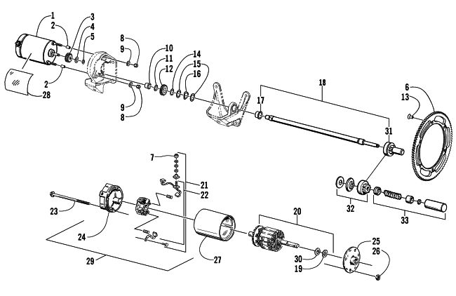 ELECTRIC START - STARTER MOTOR ASSEMBLY