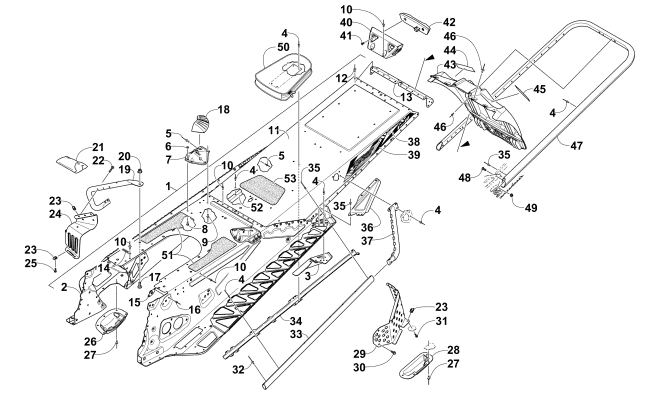 TUNNEL, REAR BUMPER, AND SNOWFLAP ASSEMBLY