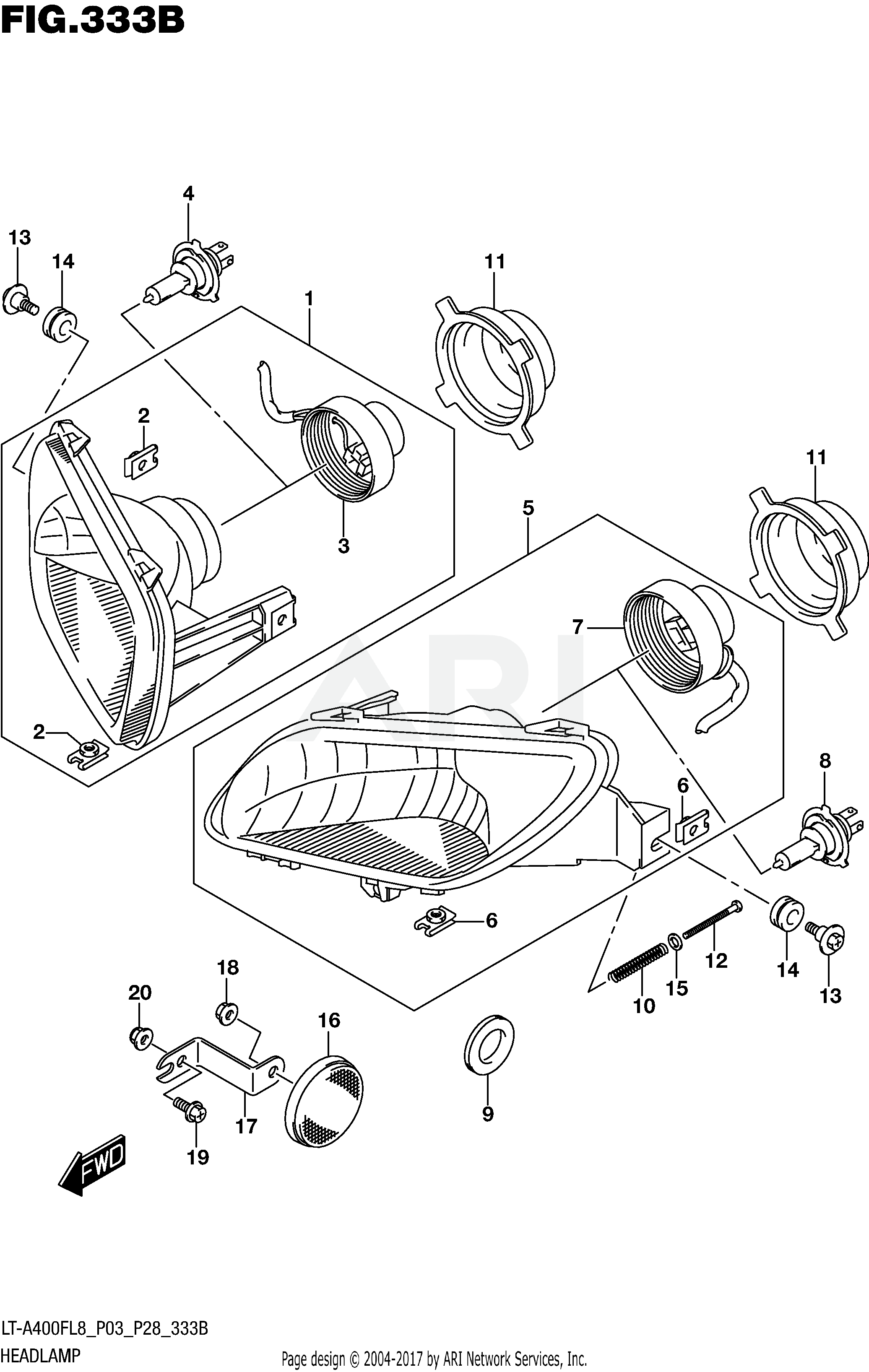 HEADLAMP (LT-A400FL8 P28)