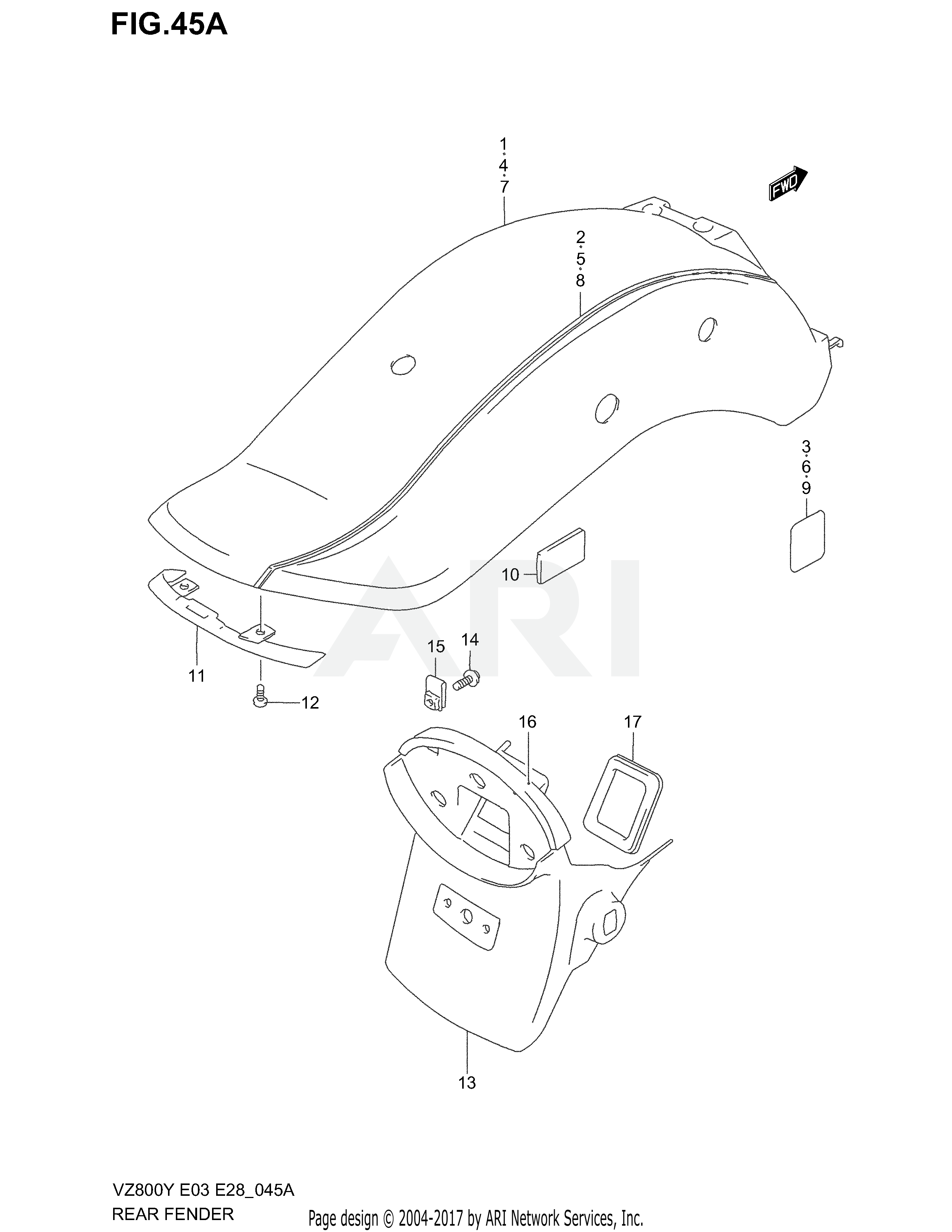 REAR FENDER (MODEL W/X)