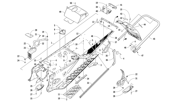 TUNNEL, REAR BUMPER, AND SNOWFLAP ASSEMBLY