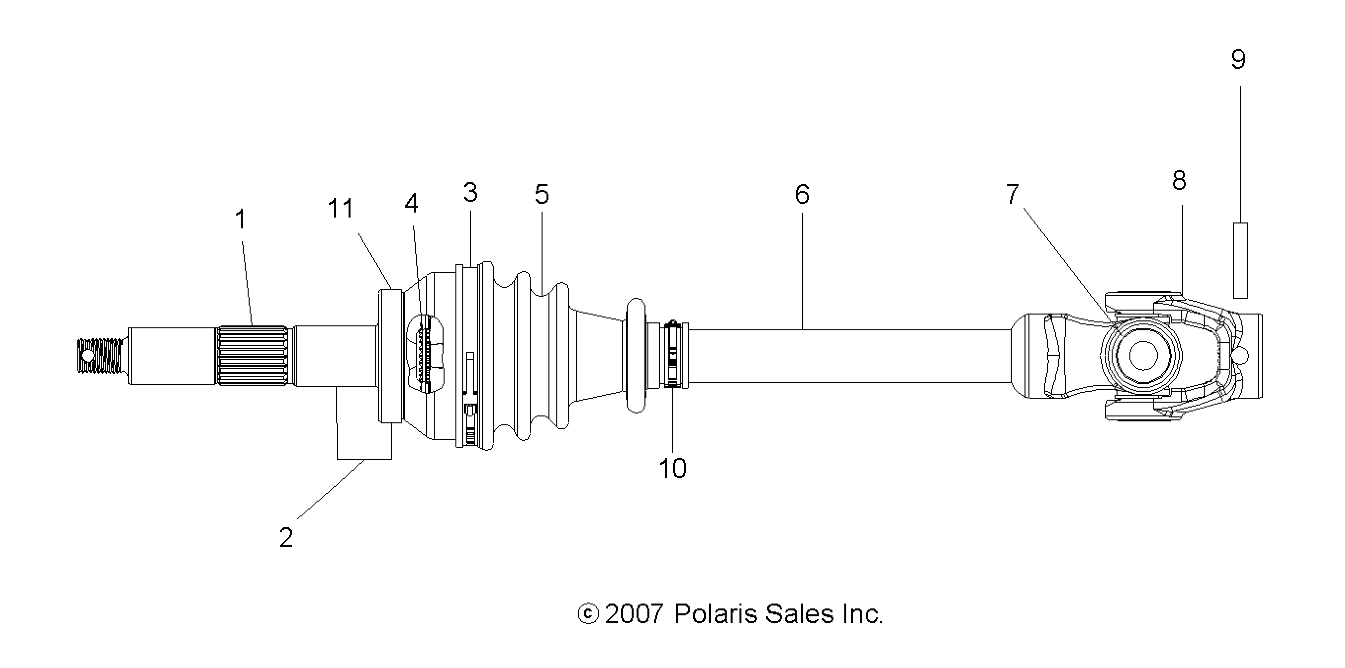 DRIVE TRAIN, FRONT DRIVE SHAFT - A09BG50AA (49ATVSHAFTDRIVE08SCRAM)