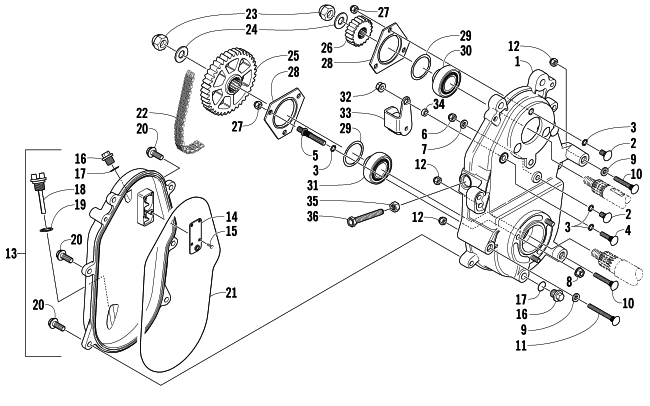 DRIVE/DROPCASE ASSEMBLY