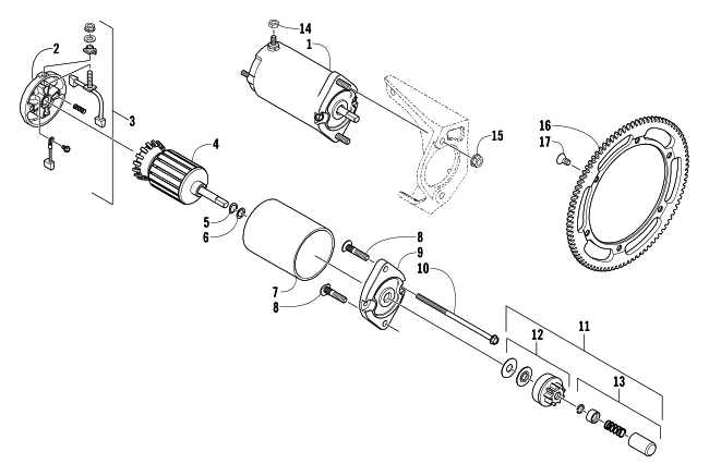 ELECTRIC START - STARTER MOTOR ASSEMBLY