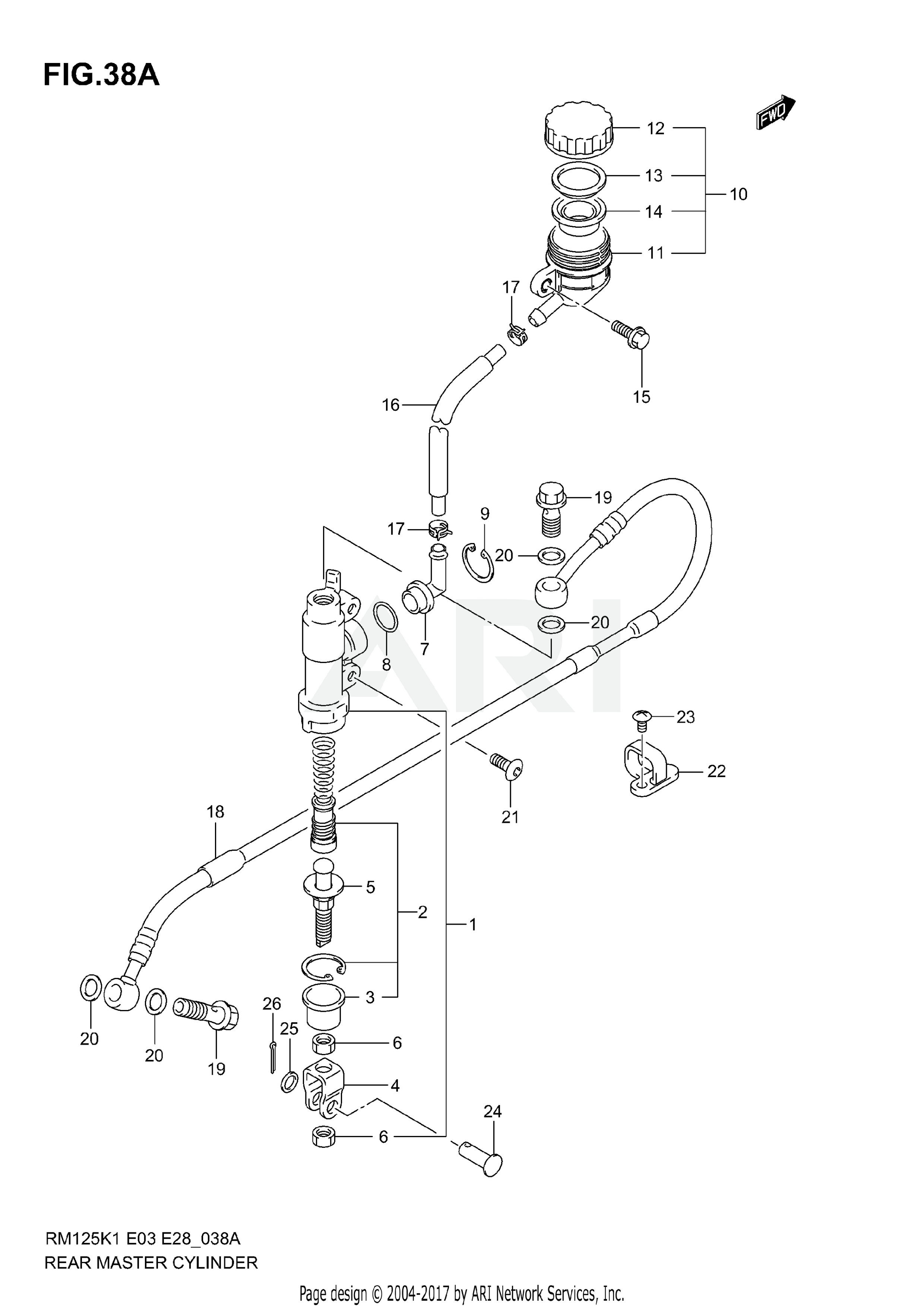 REAR MASTER CYLINDER (MODEL K3)