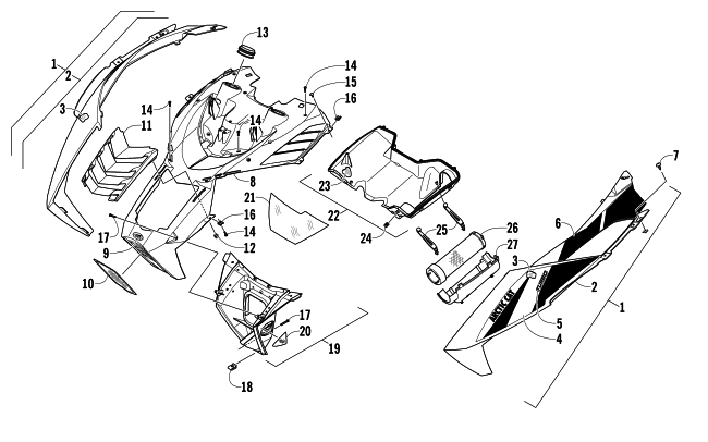 HOOD AND AIR INTAKE ASSEMBLY