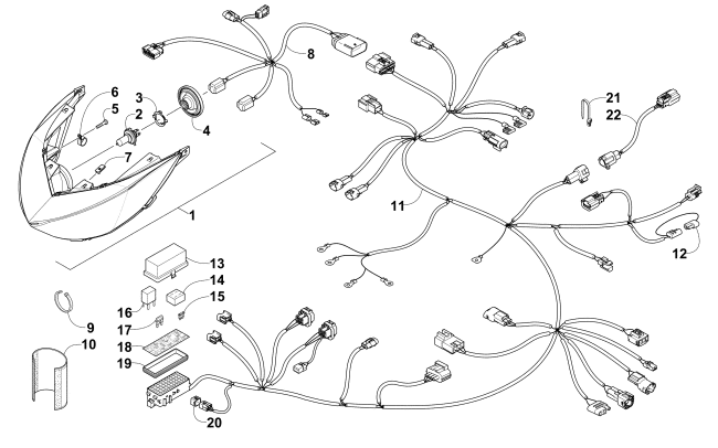 HEADLIGHT AND WIRING ASSEMBLIES